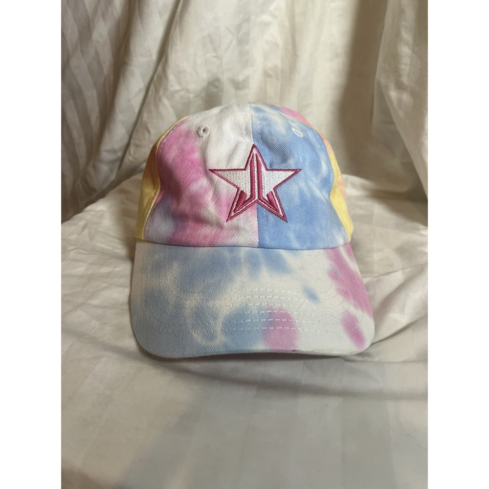 Jeffree Star Cosmetics Tie Dye Baseball Cap Pastel Pink Blue Yellow Star Logo